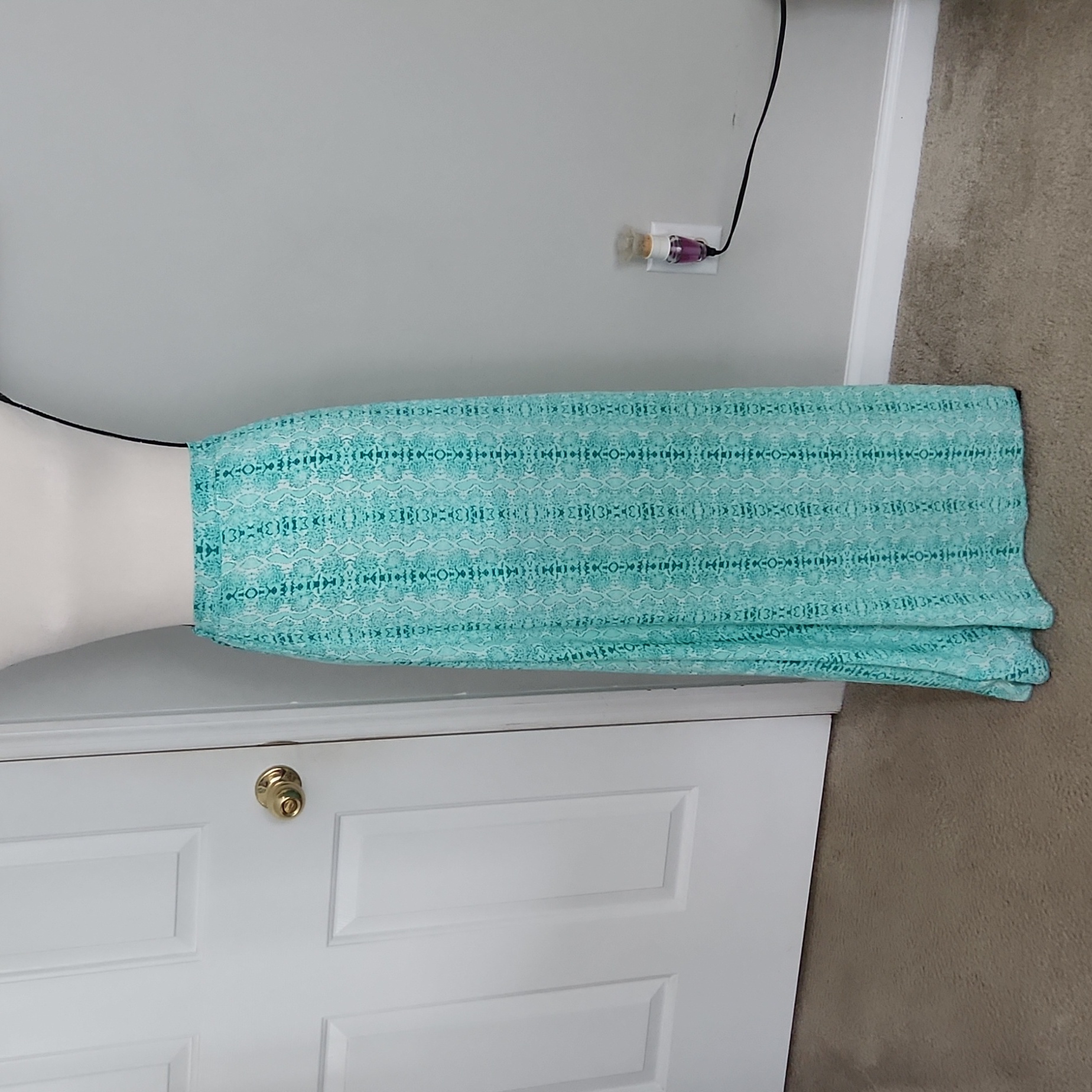 Green Python Print Maxi Skirt